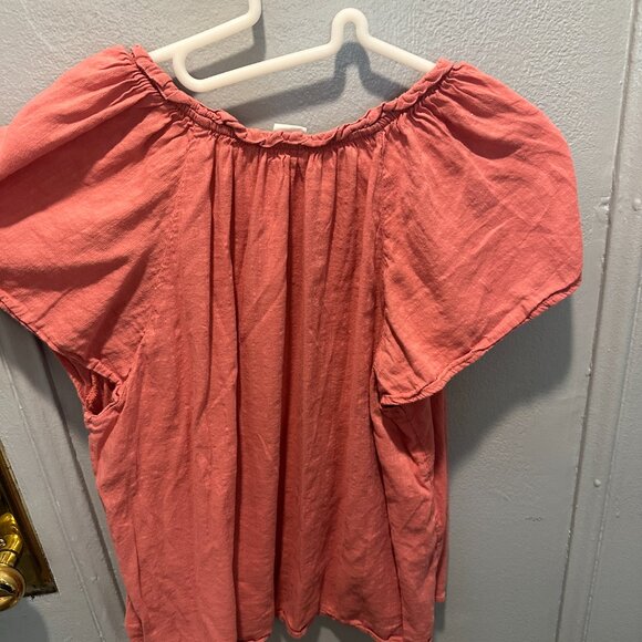 GAP Splitneck Flutter Sleeve Top - Roseberry Pink - Picture 5 of 5